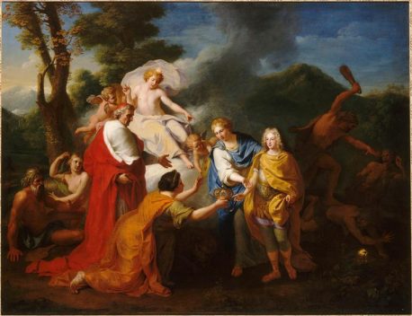 Alegoría del reconocimiento de Felipe como rey de España. Henri Antoine de Favanne,1704